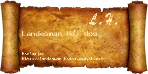 Landesman Hódos névjegykártya